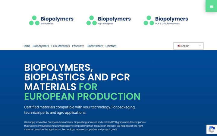 Screenshot of biopolymers.sk