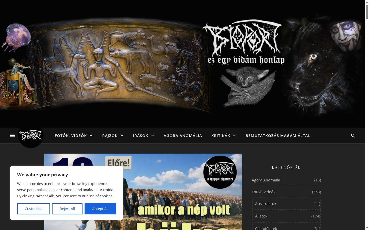 Captura de pantalla del banner de consentimiento mostrado antes de cualquier interacción