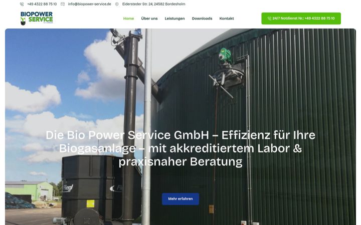 Screenshot of biopower-service.de