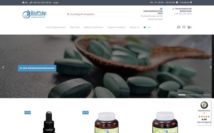 Screenshot of biopraep.de
