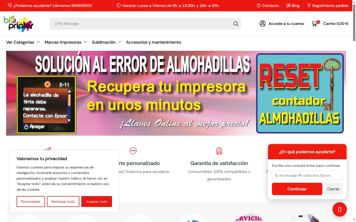 Captura de ecrã do banner de consentimento apresentado antes de qualquer interação