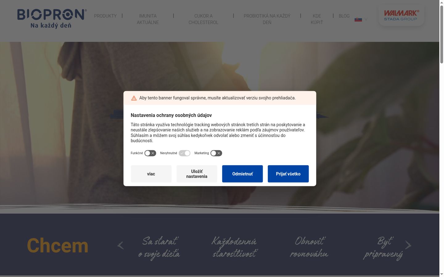 Sutikimo reklamjuostės, rodytos prieš bet kokią sąveiką, ekrano kopija