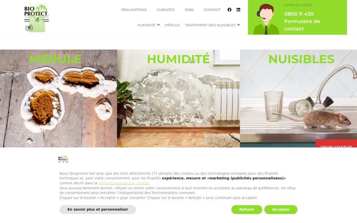Snímek obrazovky bioprotect.be