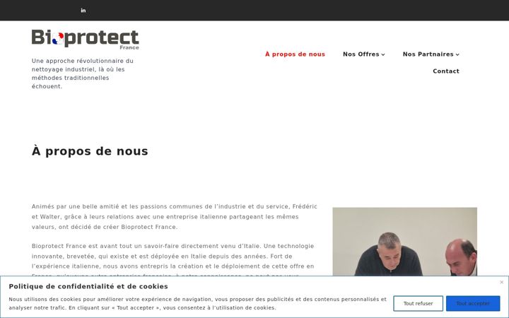Snímek obrazovky bioprotectfrance.com