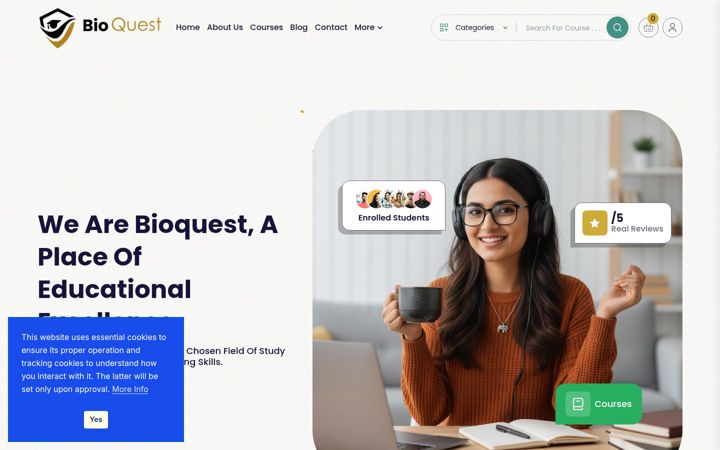 Screenshot of bioquestacademy.com