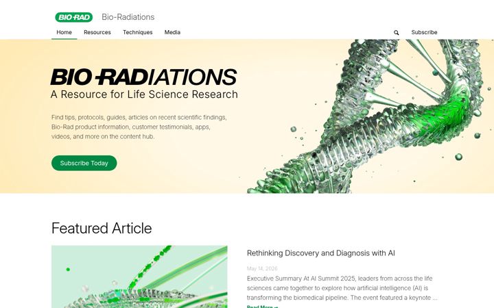Screenshot ta' bioradiations.com