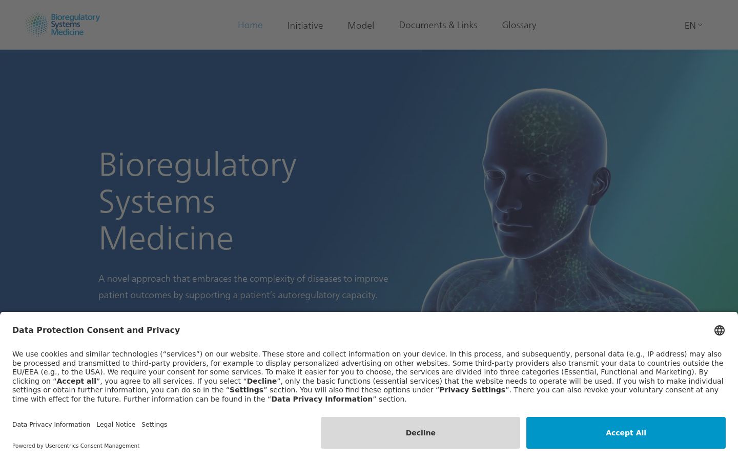 Screenshot of the consent banner shown before any interaction