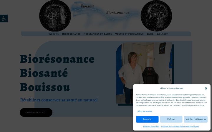 Ekraanipilt saidist bioresonance-biosante-bouissou-maryline.fr