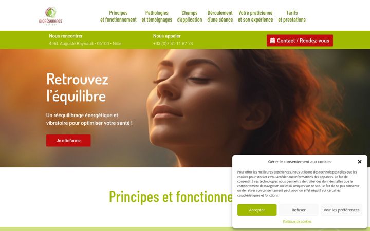 Ekraanipilt saidist bioresonance-institut.fr