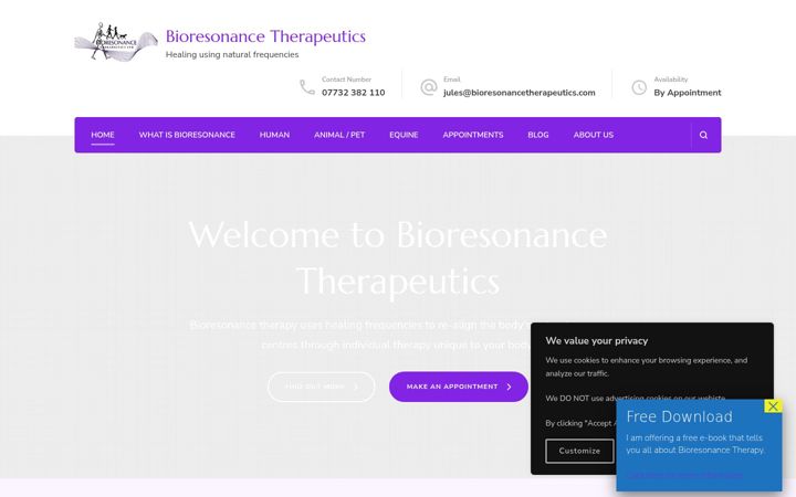 Screenshot of bioresonancetherapeutics.com