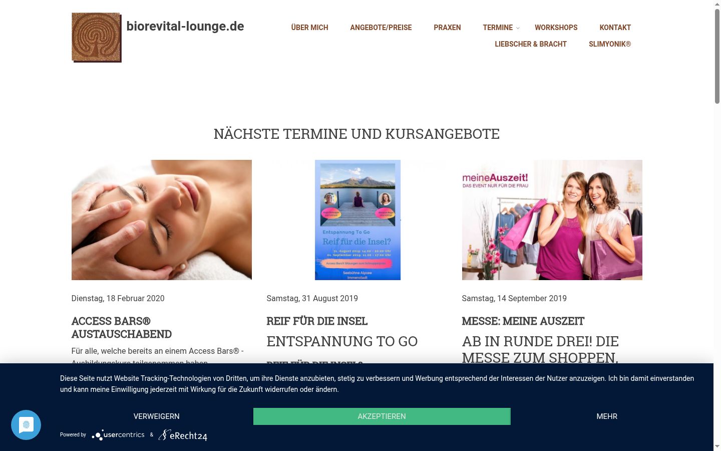 Screenshot des Einwilligungsbanners vor jeglicher Interaktion
