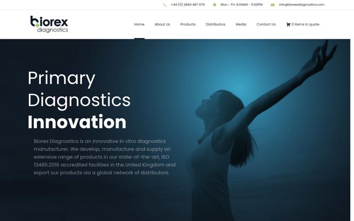 Screenshot of biorexdiagnostics.com