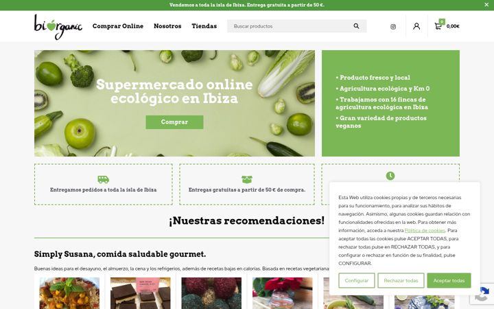 Captura de pantalla de biorganicibiza.com