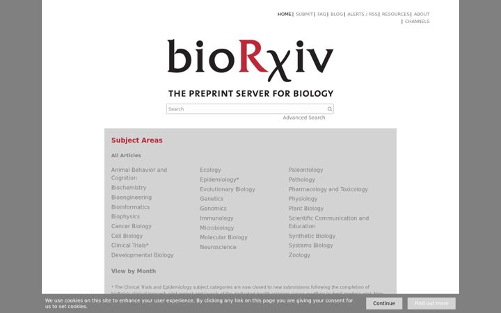 Skærmbillede af biorxiv.org