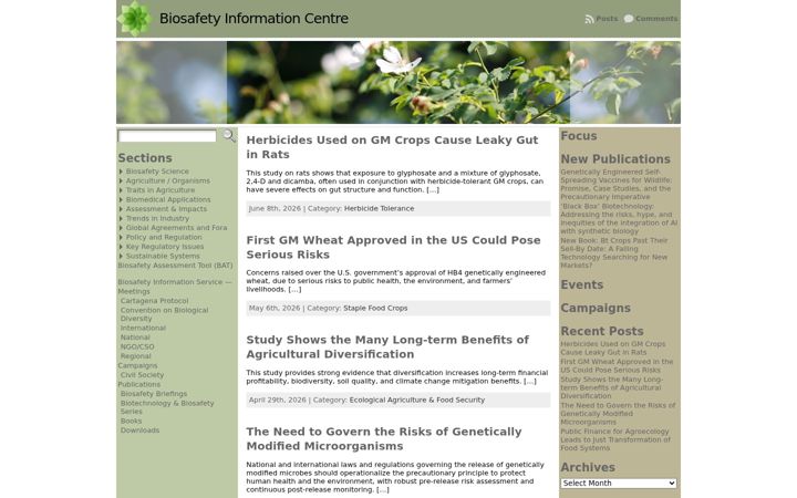 Screenshot of biosafety-info.net