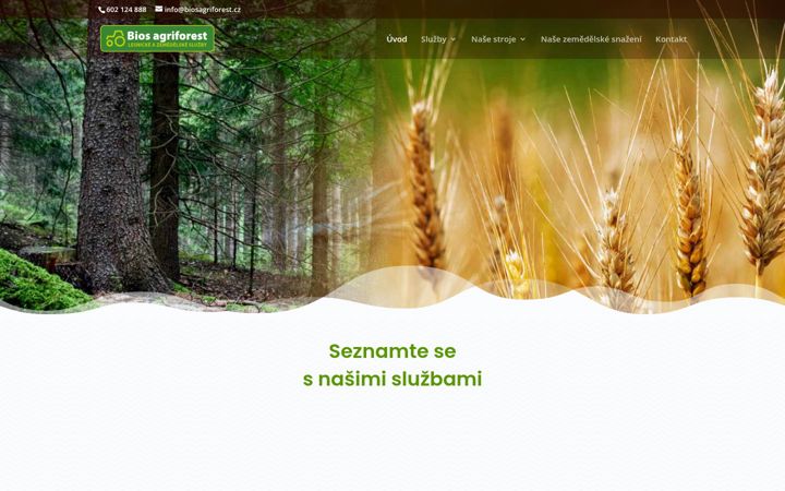 Screenshot stránky biosagriforest.cz