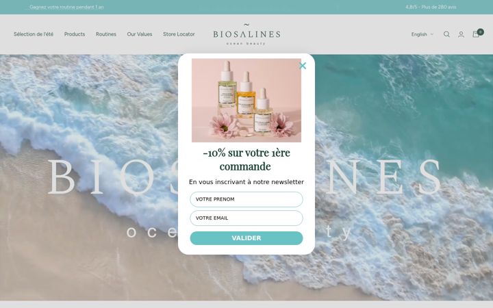 Screenshot of biosalines.com