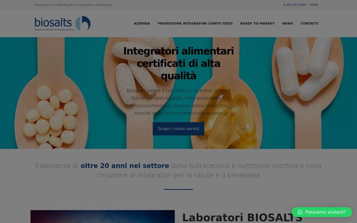 Screenshot stránky biosalts.it