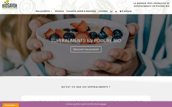 Screenshot του biosavor.com
