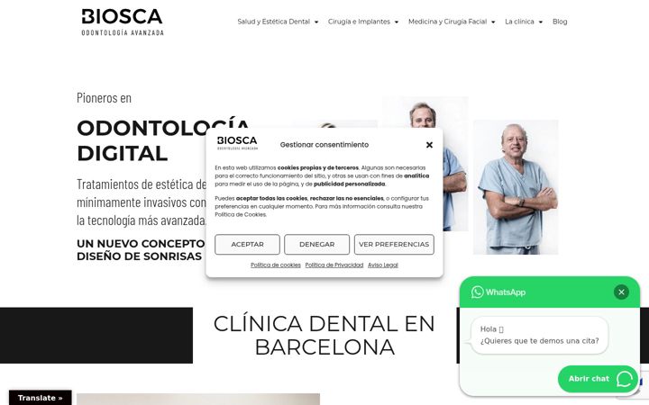 Screenshot of bioscaclinicadental.com