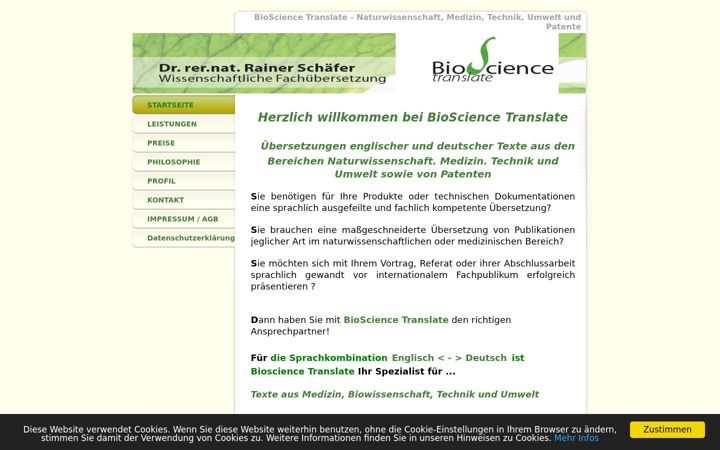 Screenshot of bioscience-translate.de