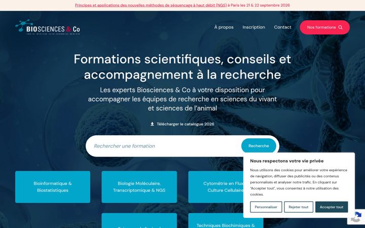 Snimka zaslona za biosciencesco.fr