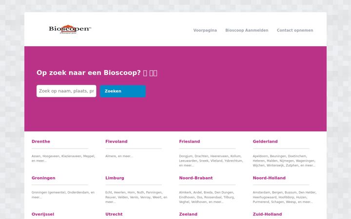 Screenshot of bioscopen-gids.nl