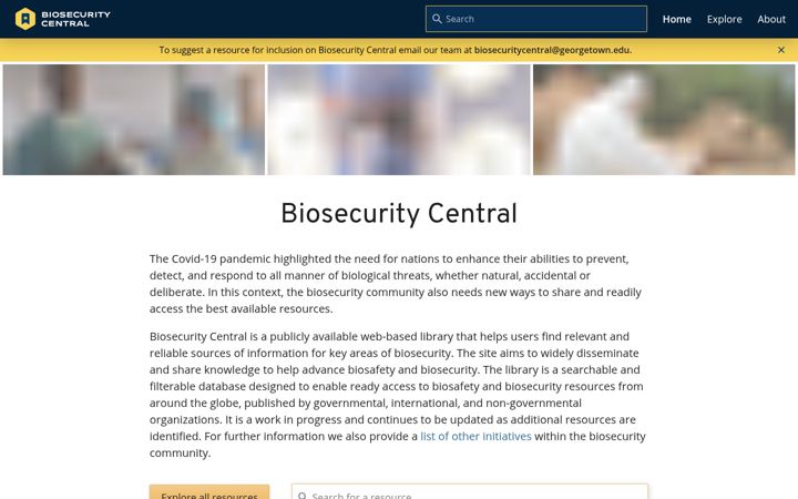 Screenshot of biosecuritycentral.org