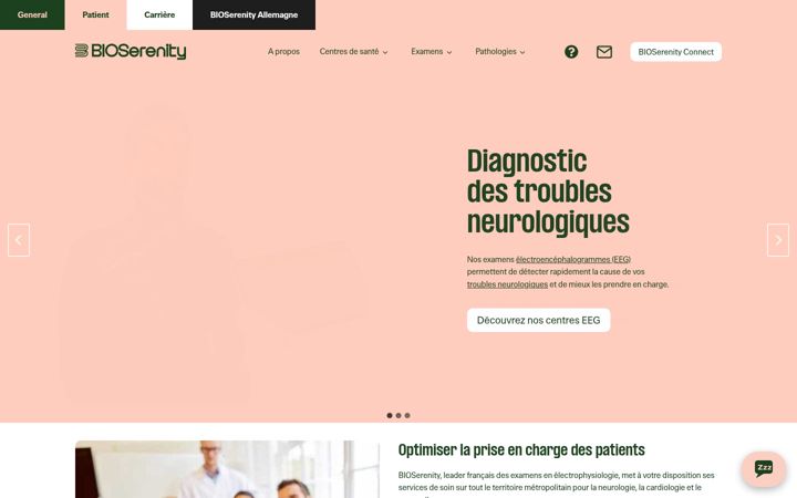 Screenshot of bioserenity.fr