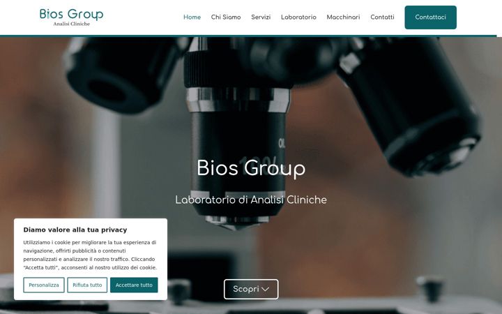 Snímek obrazovky biosgroup.it