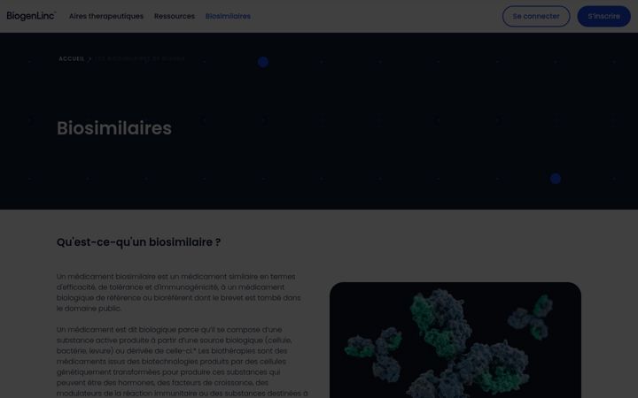 Ekrano kopija biosimilaires-biogen.fr
