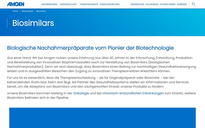 Skjermbilde av biosimilars.de
