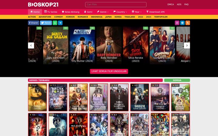 Screenshot of bioskop21.bio