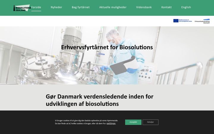 Screenshot of biosolutionszealand.dk