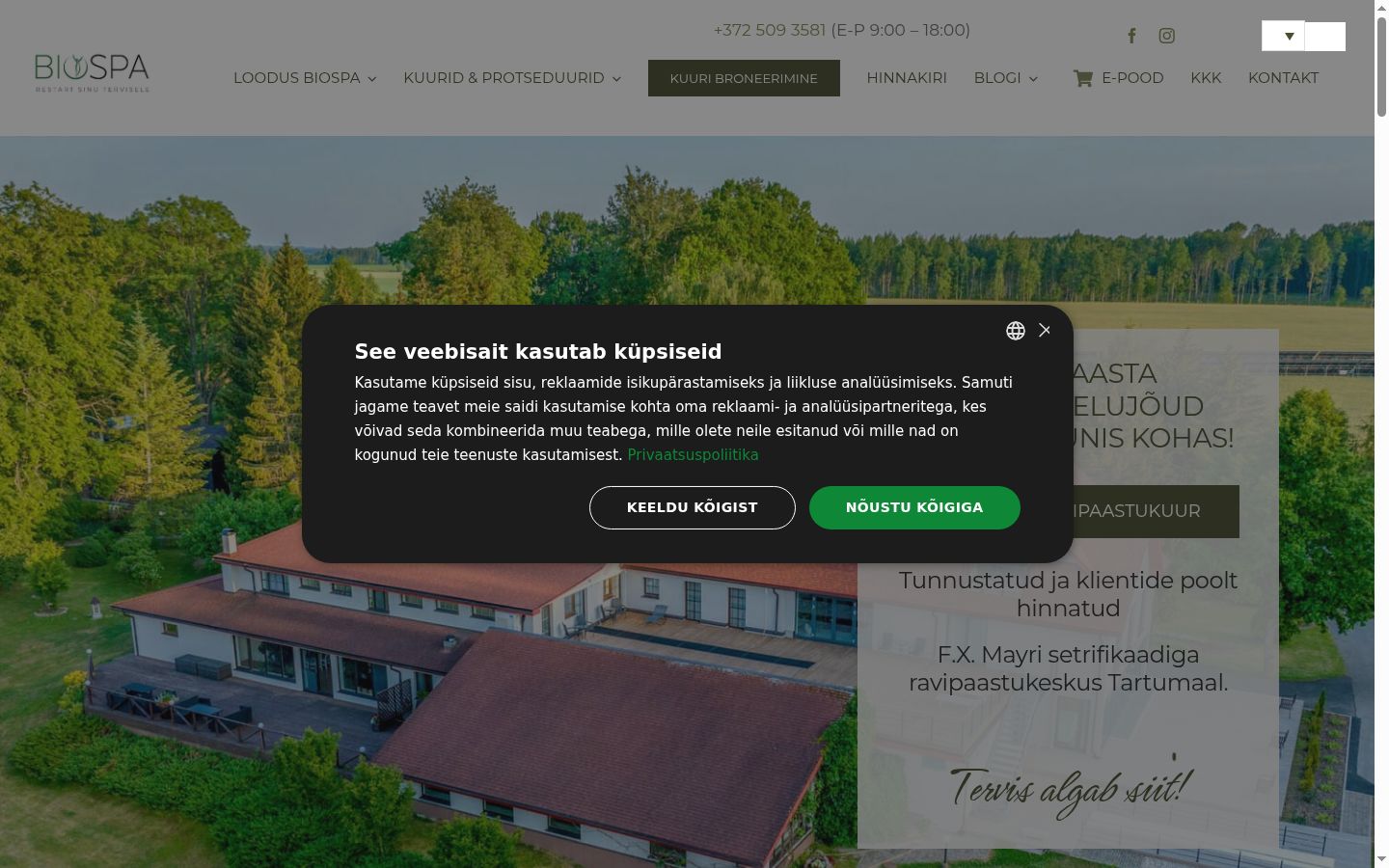 Screenshot tal-banner tal-kunsens muri qabel kwalunkwe interazzjoni