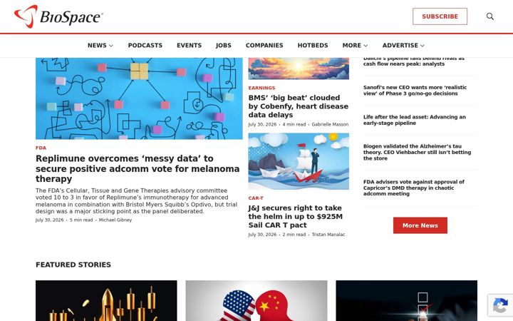 Screenshot of biospace.com