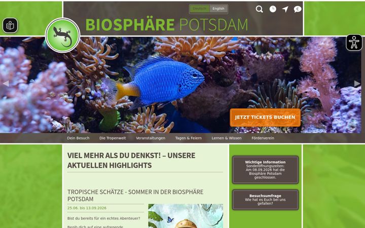 Screenshot of biosphaere-potsdam.de