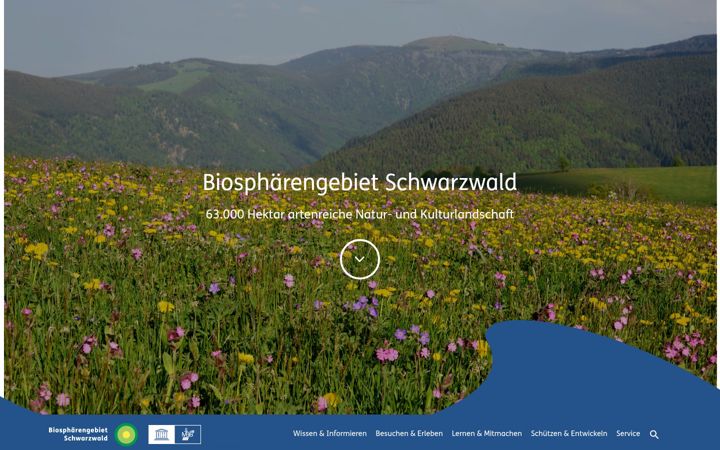 Screenshot of biosphaerengebiet-schwarzwald.de
