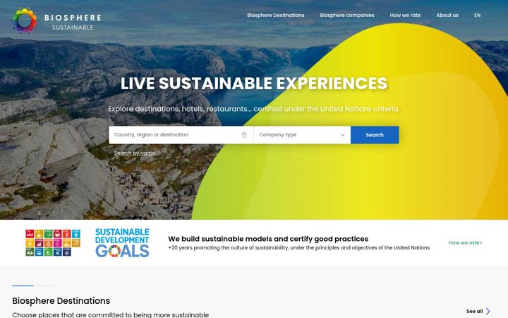 Screenshot of biospheresustainable.com