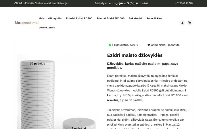 Captura de ecrã de biosprendimai.lt