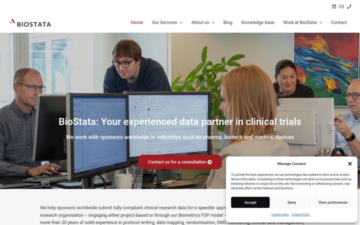 Screenshot of biostata.com