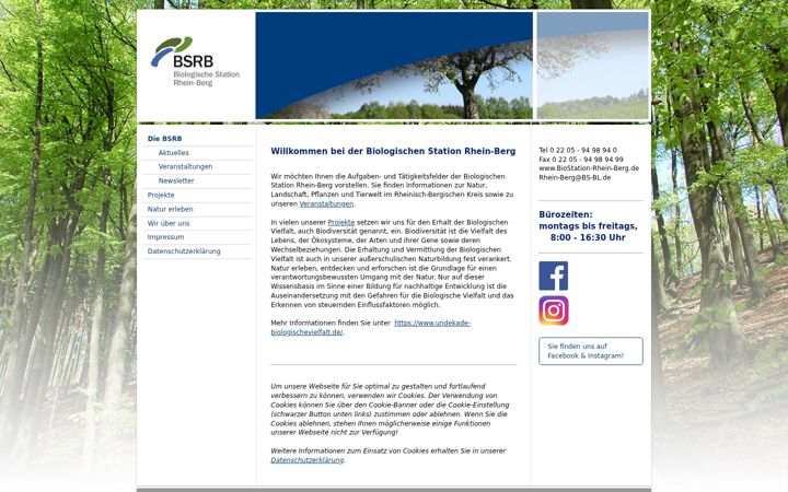 Captura de ecrã de biostation-rhein-berg.de