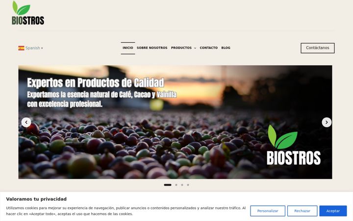 Captura de pantalla de biostros.com