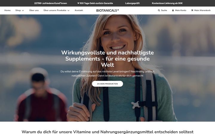 Skærmbillede af biotanicals.de