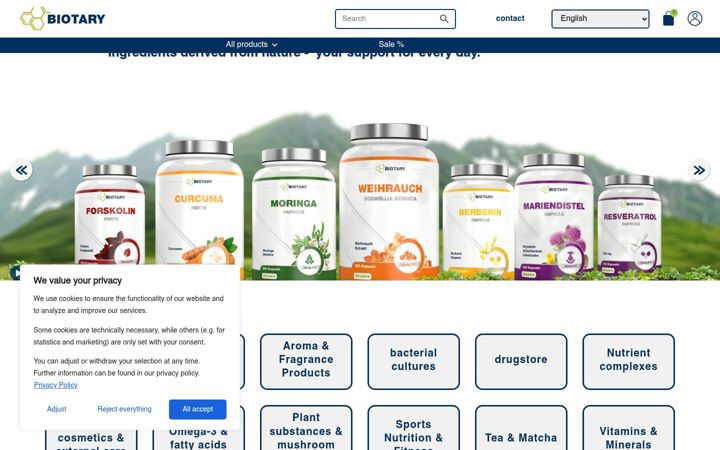 Skærmbillede af biotary.com
