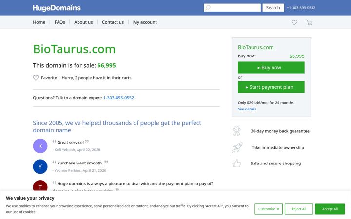 Screenshot of biotaurus.com