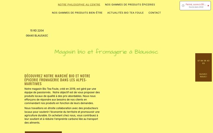 Screenshot of bioteafoule06.fr