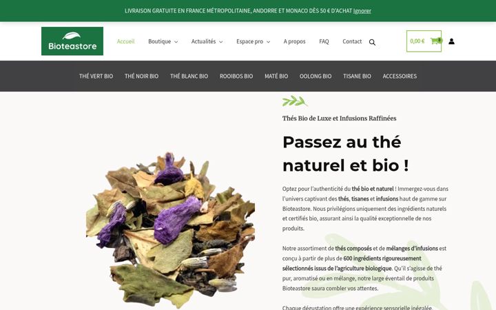 Screenshot ta' bioteastore.com