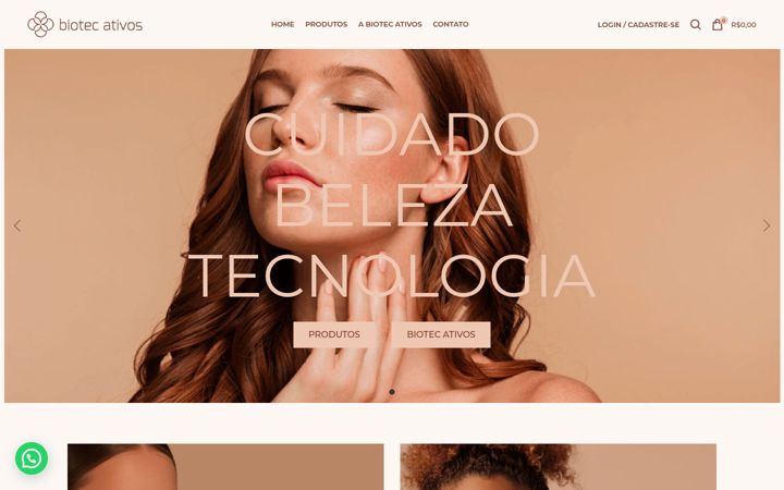Screenshot ta' biotecativos.com.br