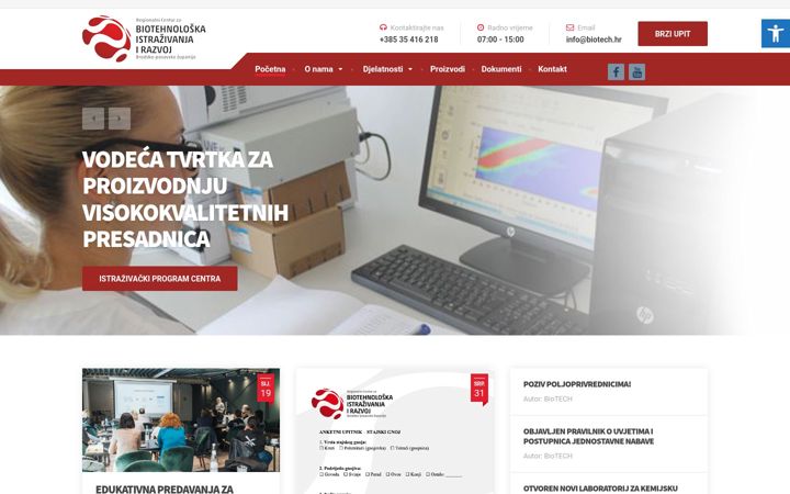 Screenshot of biotech.hr